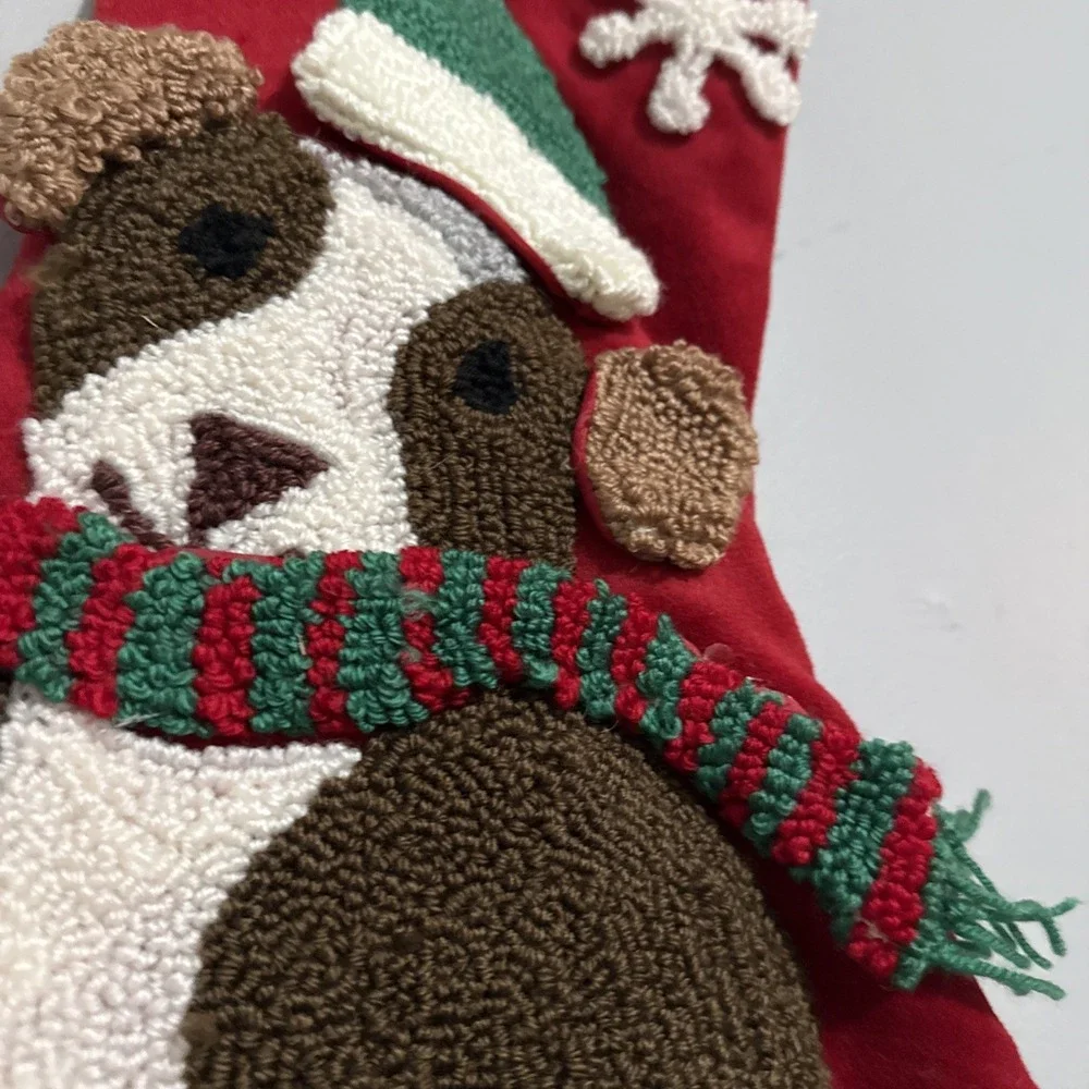 Festive Jingles and joy‎ Doggie Red Christmas Stocking Fast Free Shipping